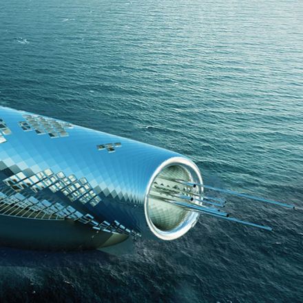 Solar powered pipe desalinates seawater into drinkable fluid.