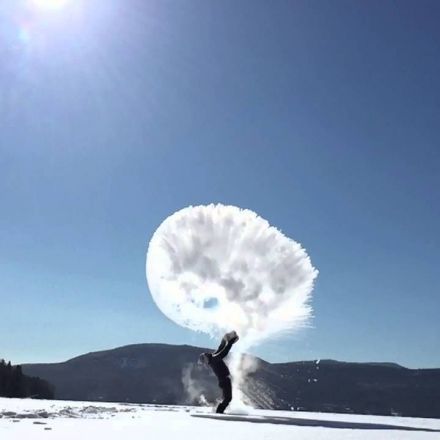 Massive Ice Mist From Boiling Water