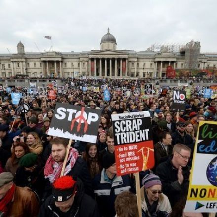 Thousands March in Central London to Oppose Nuclear Arms