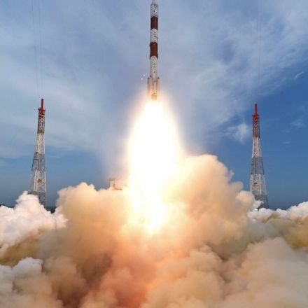 India's space agency launches 8 satellites into 2 orbits