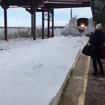 Amtrak Snow-motion Snow Collision