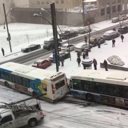 This Massive Slow Motion Pile Up in Montreal Is Mesmerizing