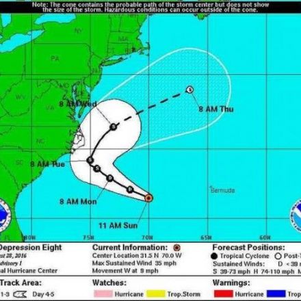 Tropical Depression 8 forms off North Carolina Coast Sunday