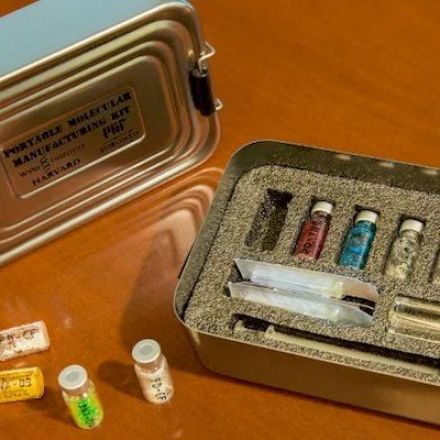 This portable vaccine kit just needs added water