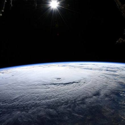 Space Station Flight Over Hurricane Lane