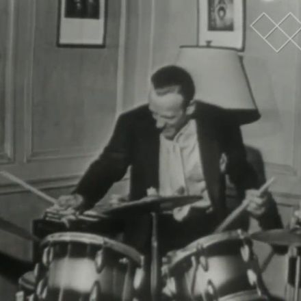 Fred Astaire playing the drums in his bedroom