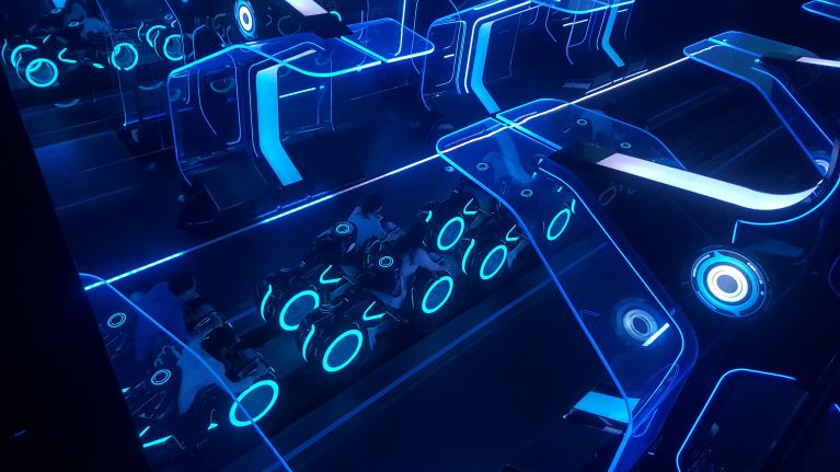 Inside the Tron ride....very cool.