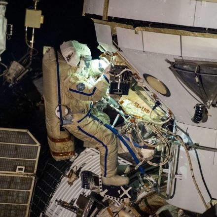 Watch two Russian cosmonauts take a spacewalk outside the International Space Station today