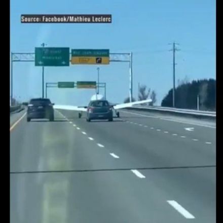 Piper Cherokee lands in the middle of Quebec highway