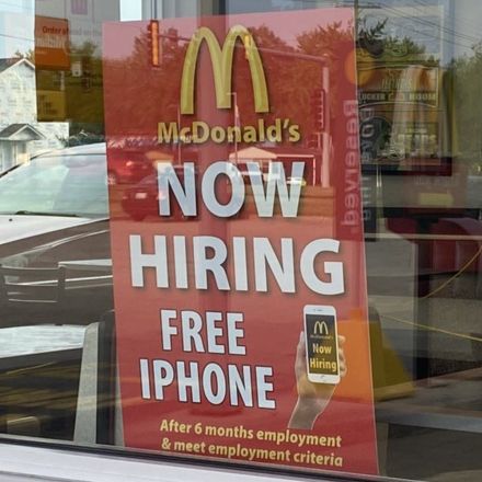 'Companies will do everything but pay you a living wage': McDonald's blasted for viral 'free iPhone' promise to applicants