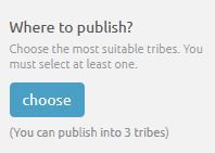 Scroll down to the 'Where to publish?' element and click 'choose'.