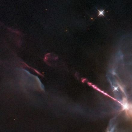 Hubble telescope captures spectacular laser-like jet from infant star (photo)