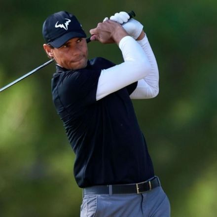 Rafael Nadal swaps tennis rackets for golf clubs and finishes sixth in professional event