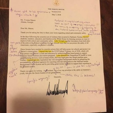 English teacher corrects Trump's letter, sends it back to White House