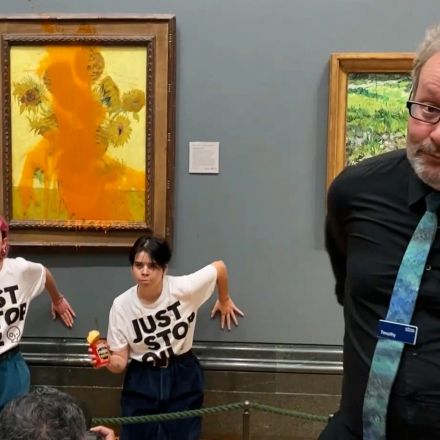 Climate activists throw soup on Van Gogh's 'Sunflowers' to protest fossil fuel extraction