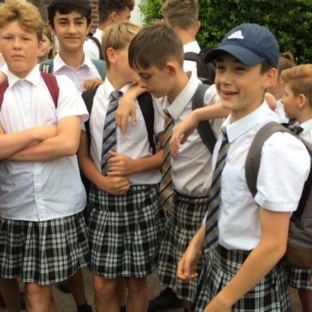 Boys at Exeter academy wear skirts in uniform protest