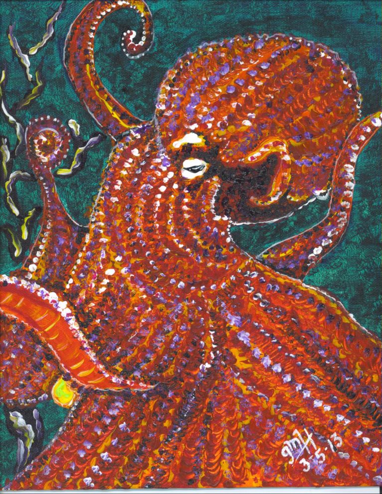Octopus Painting 1 - Oil on Canvas.  