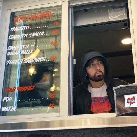 Eminem serves fans at walk-up window as Mom's Spaghetti opens in downtown Detroit