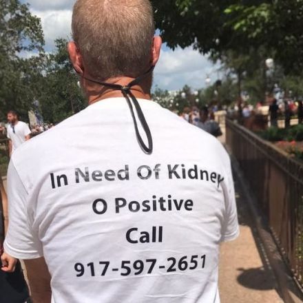 A man walked around Disney World with a T-Shirt that said 'In need of kidney' and it worked