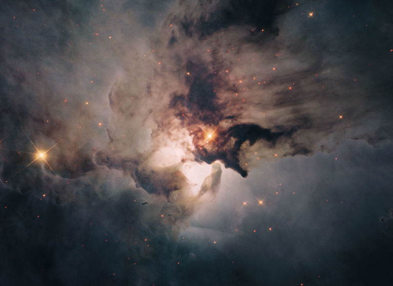Approximately 5000 light years distant, the Lagoon Nebula is mostly  hydrogen gas.  