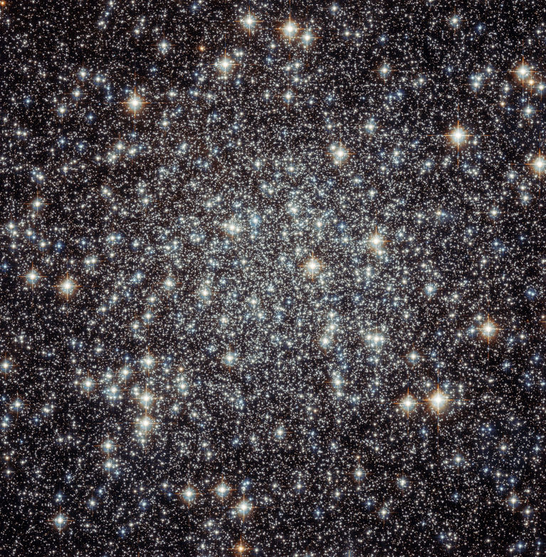 Center of M22 as observed by the NASA/ESA Hubble Space Telescope.