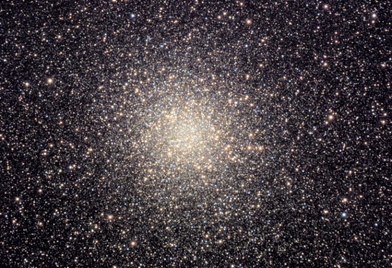M22 is about 10,000 light years away with approximately 70,000 stars - 32 of which are variables. It is 200 light years in diameter and ranked 4th in brightness of all known globular clusters in the galaxy. M22 also boasts a planetary nebula, one of only 4 known in Milky Way clusters. 