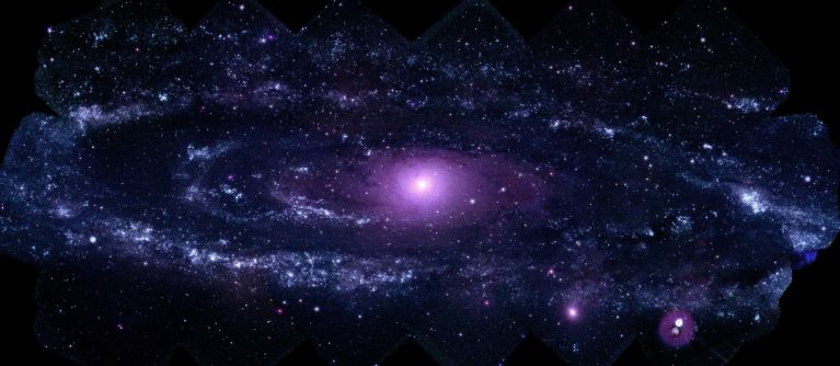 Ultraviolet view of M31 showing hot, young blue stars and ionization regions. <br />
<br />
Image credit: NASA / Swift / Stefan Immler (GSFC) and Erin Grand (UMCP).