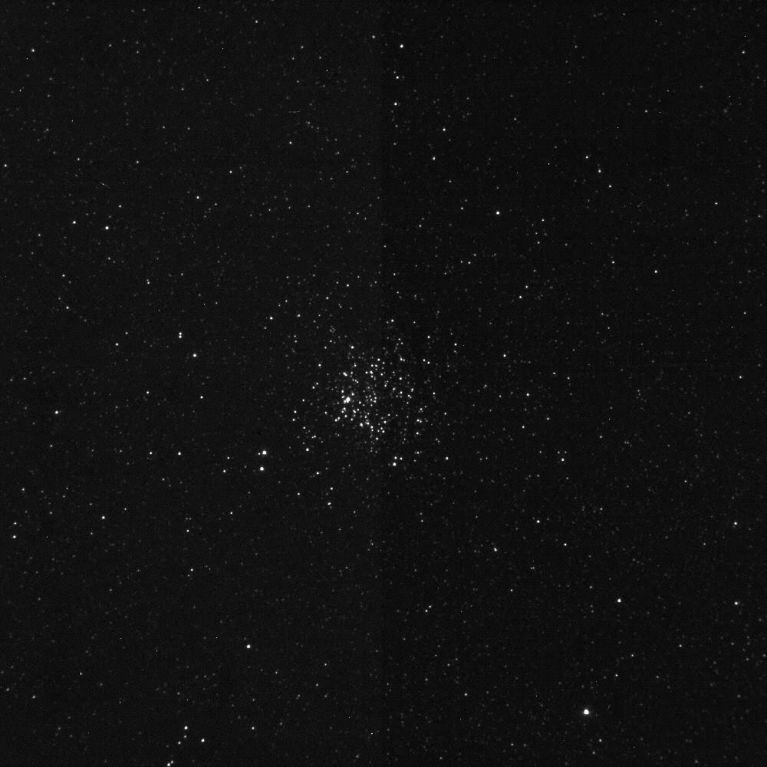M11 is about 6200 light years from earth, 220-250 million years old and is comprised of about 2,900 stars. It is known as the Wild Duck Cluster because when viewed through a small scope the brighter stars form a V shape, reminiscent of a flock of ducks.