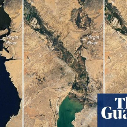 Nasa images show extreme withering of Lake Mead over 22 years