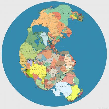 Pangea Supercontinent With Modern Countries Labeled