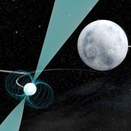 The cosmic dance of three dead stars could break relativity