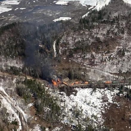 Train carrying hazardous materials derails in Maine