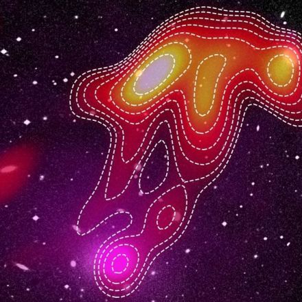 The ‘USS Jellyfish’ emits strange radio waves from a distant galaxy cluster