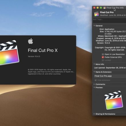 Final Cut Pro X gains official eGPU support in macOS Mojave