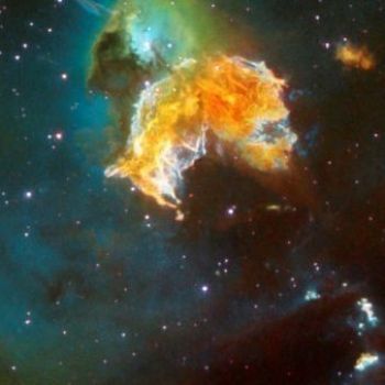 Stunning supernova remnant looks like Pac-Man gulping down stars