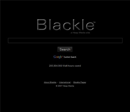 Blackle.com home page