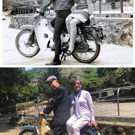 Same couple, same bike, same location