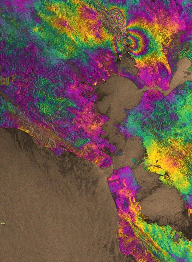 The interferogram covering the entire San Francisco Bay Area