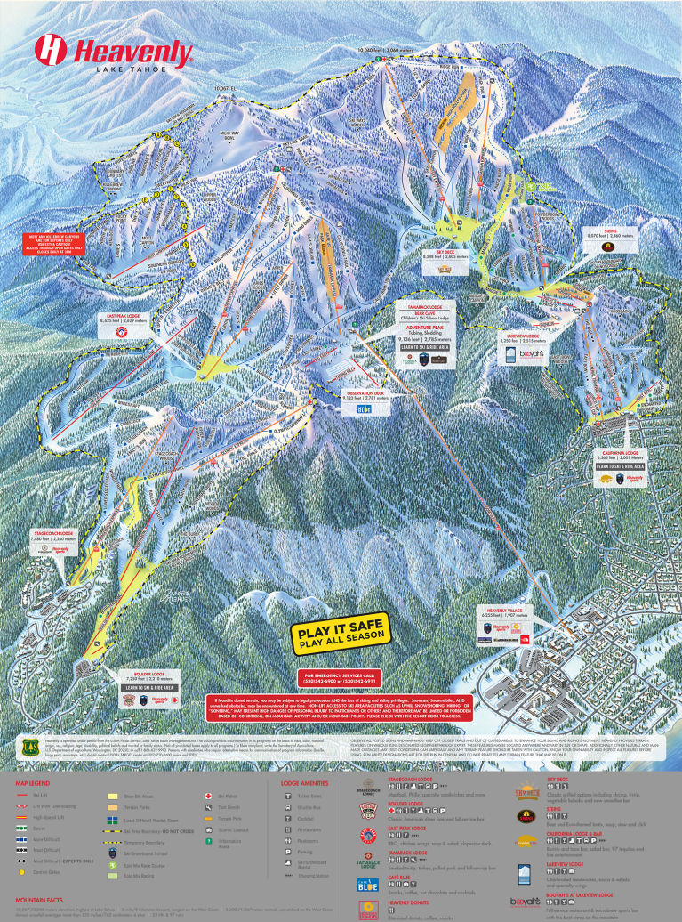 2014-2015 Heavenly Ski Resort Trail Map