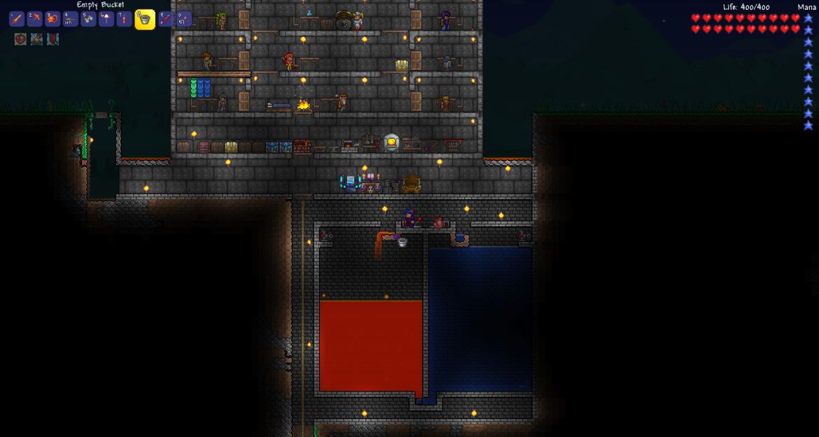 Wait unti the lava looks just like this then pick up the lava from the same block you picked it up.