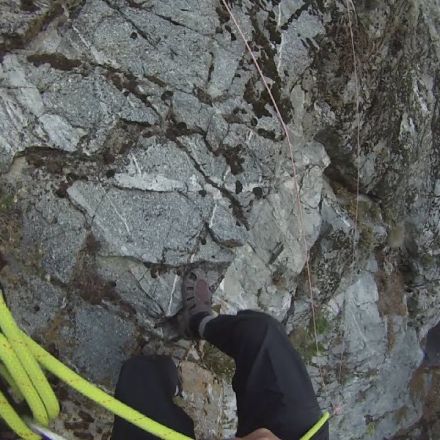 Rappeling a waterfall on Lytle creek