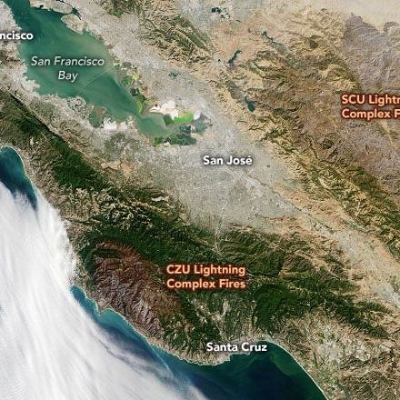 Severe burn damage from California wildfires seen from space