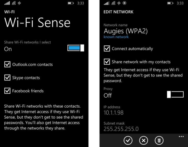WiFi Sense as it appears on WP 8.1