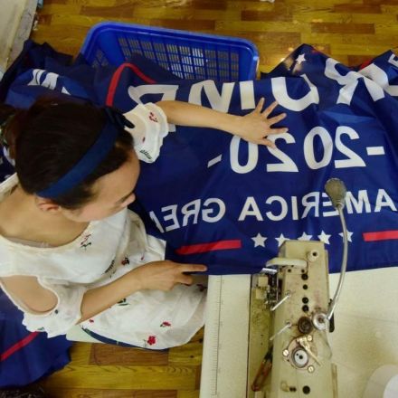 Trump's "Keep America Great" re-election banners are made in China and were mass produced to avoid trade war tariffs